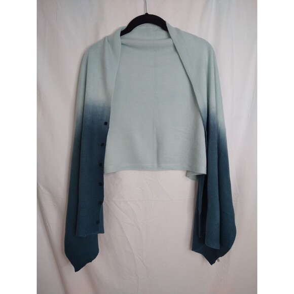 New without Tag Unbranded Blue watercolor ombre button up Scarf shawl wrap shrug - Picture 1 of 7